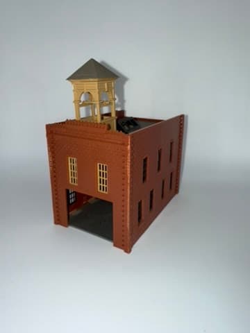 Vintage Factory Building for Train Set - Brown Brick Design