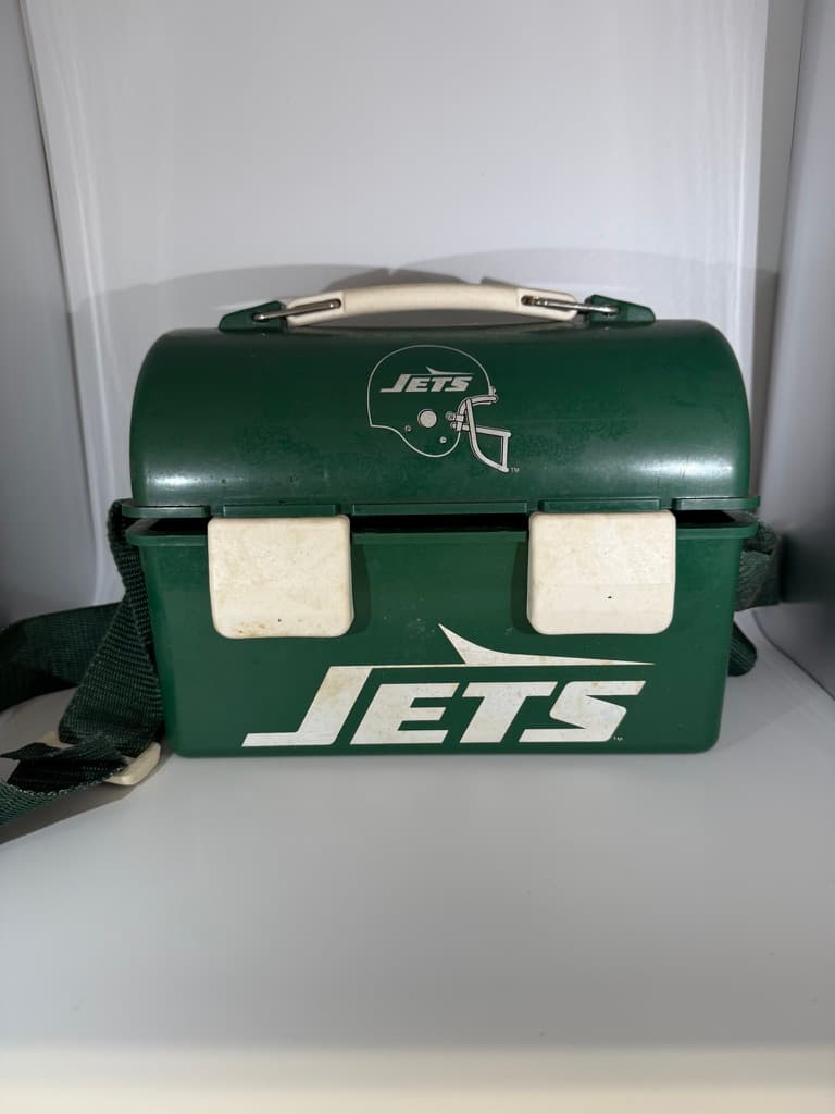 Vintage Jets Green Lunch Pail with Strap - Classic Design