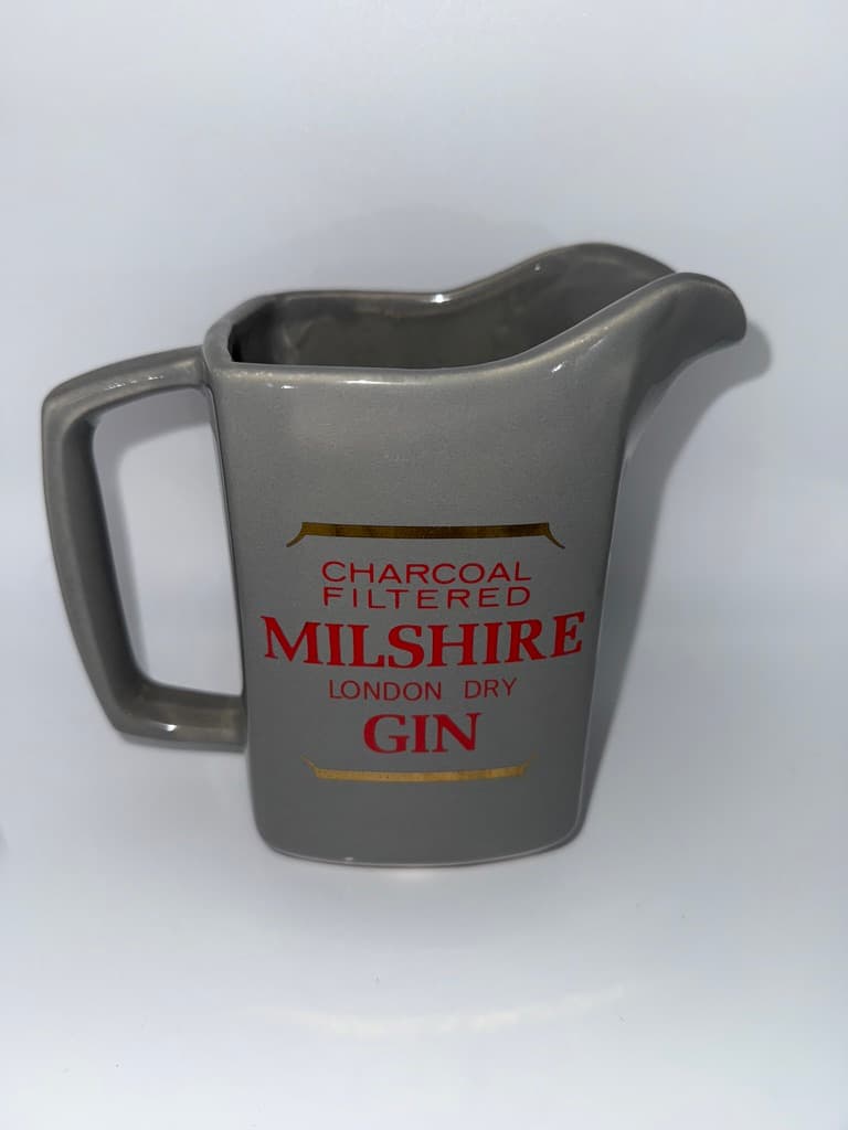 Milshire London Dry Gin Pitcher Charcoal Filtered Gray