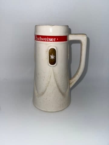 Vintage Budweiser Ceramic Beer Stein Pitcher - Great Condition