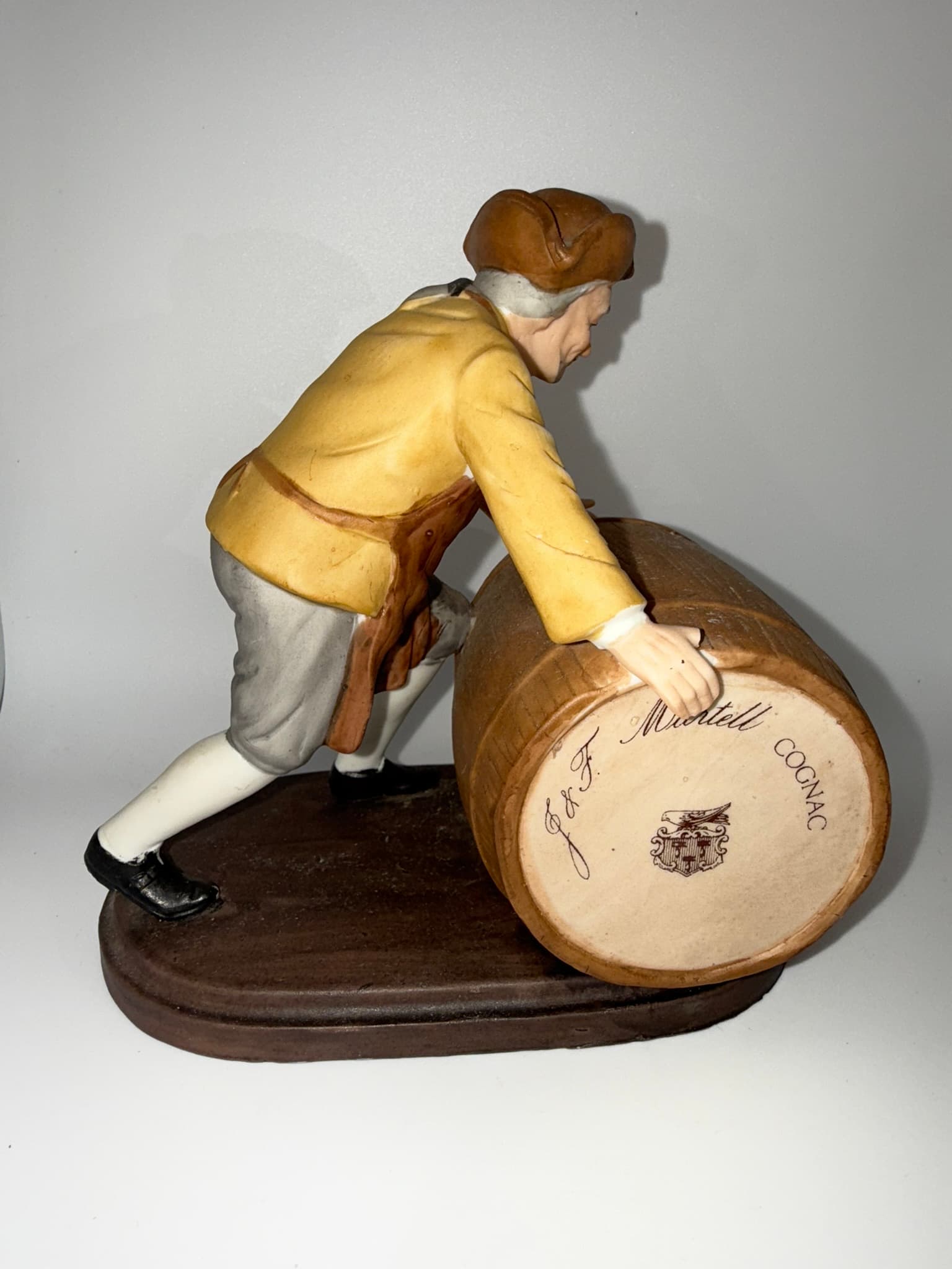 Vintage Martell Cognac Barrel Figurine - Colonial Man Ceramic