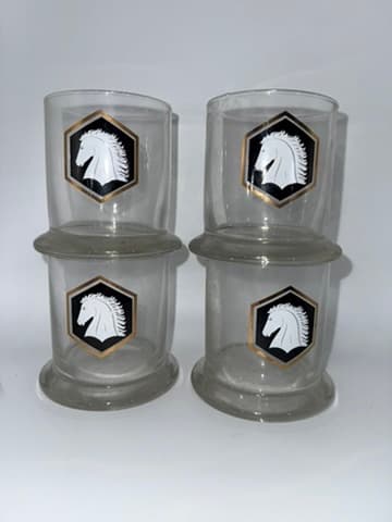 Vintage White Horse Scotch Whisky Glasses Set of 4