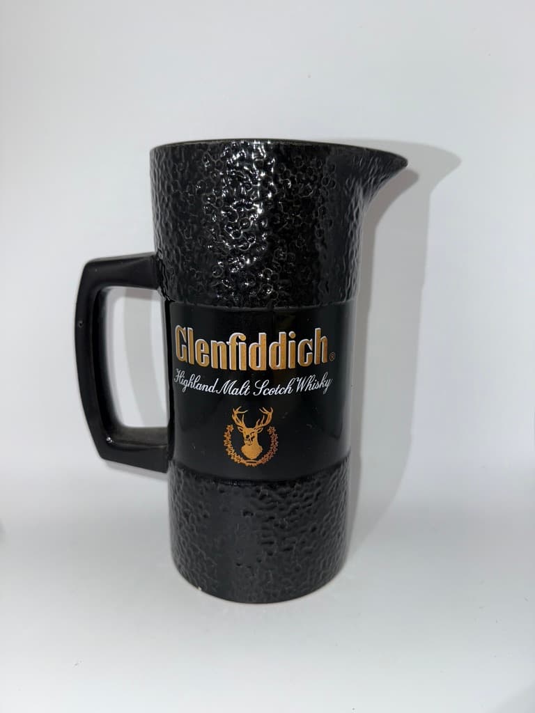 Glenfiddich Black Textured Ceramic Pitcher - Great Condition