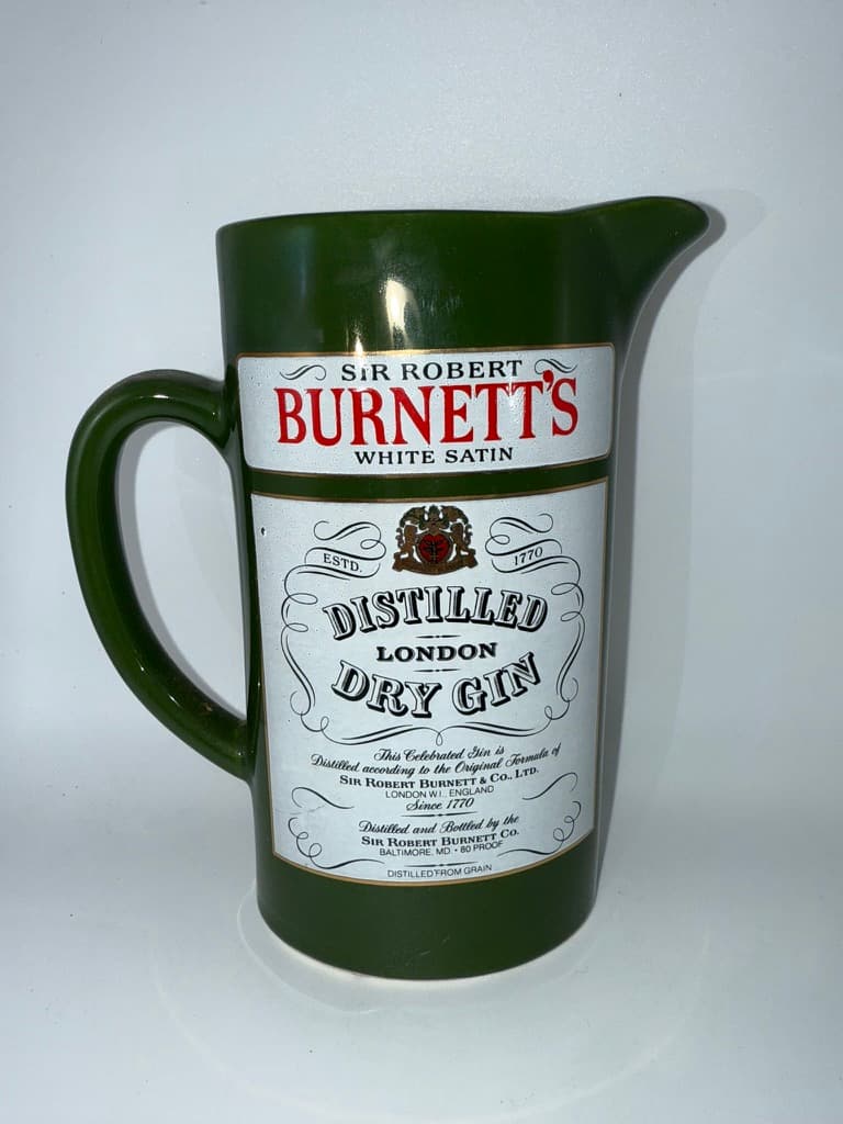 Burnett's London Dry Gin Green Ceramic Pitcher