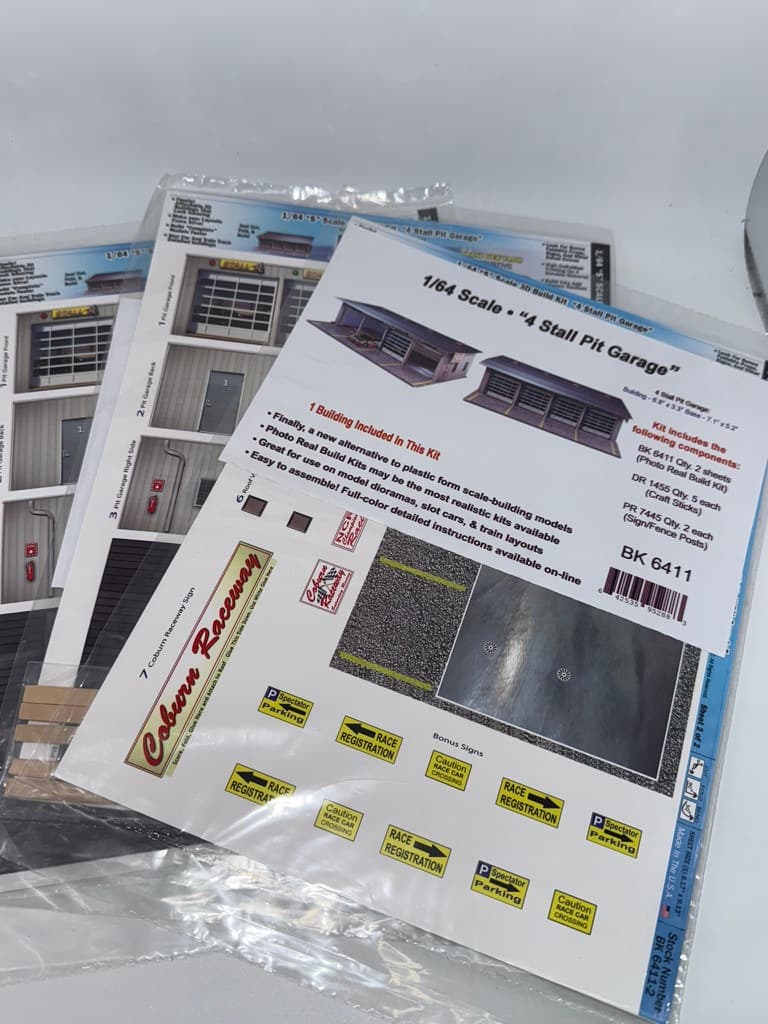 1:64 Scale 4-Stall Pit Garage Kit - Unopened, Photo Real