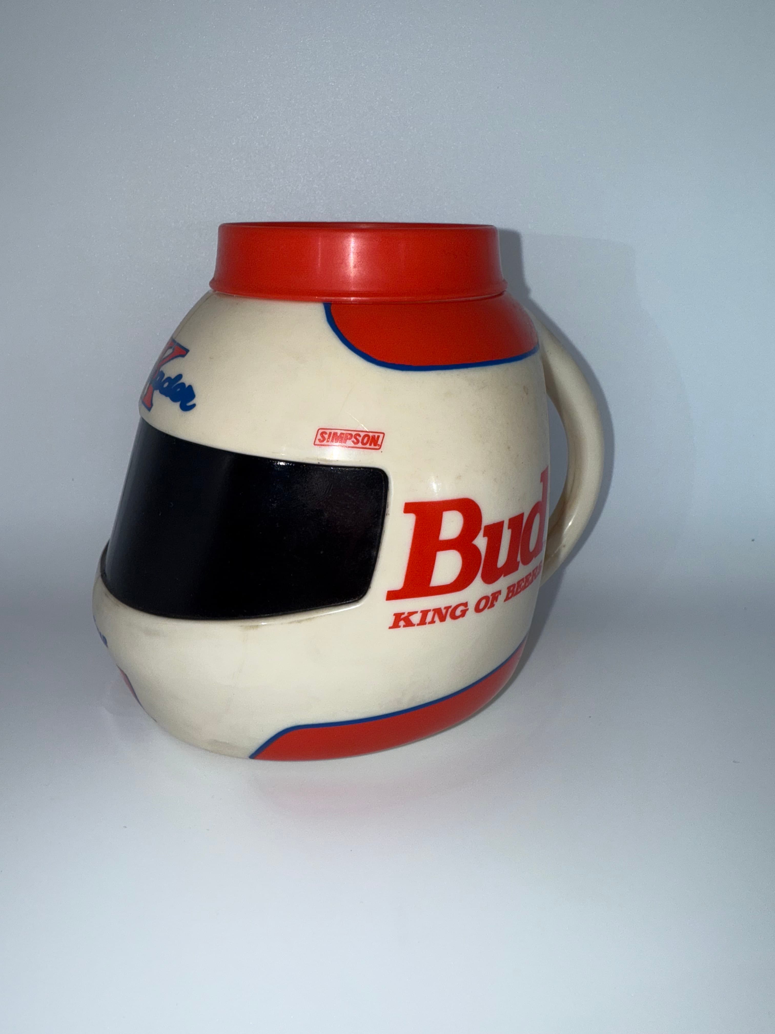 Vintage Bud Goodyear Mug - Racing Helmet Design