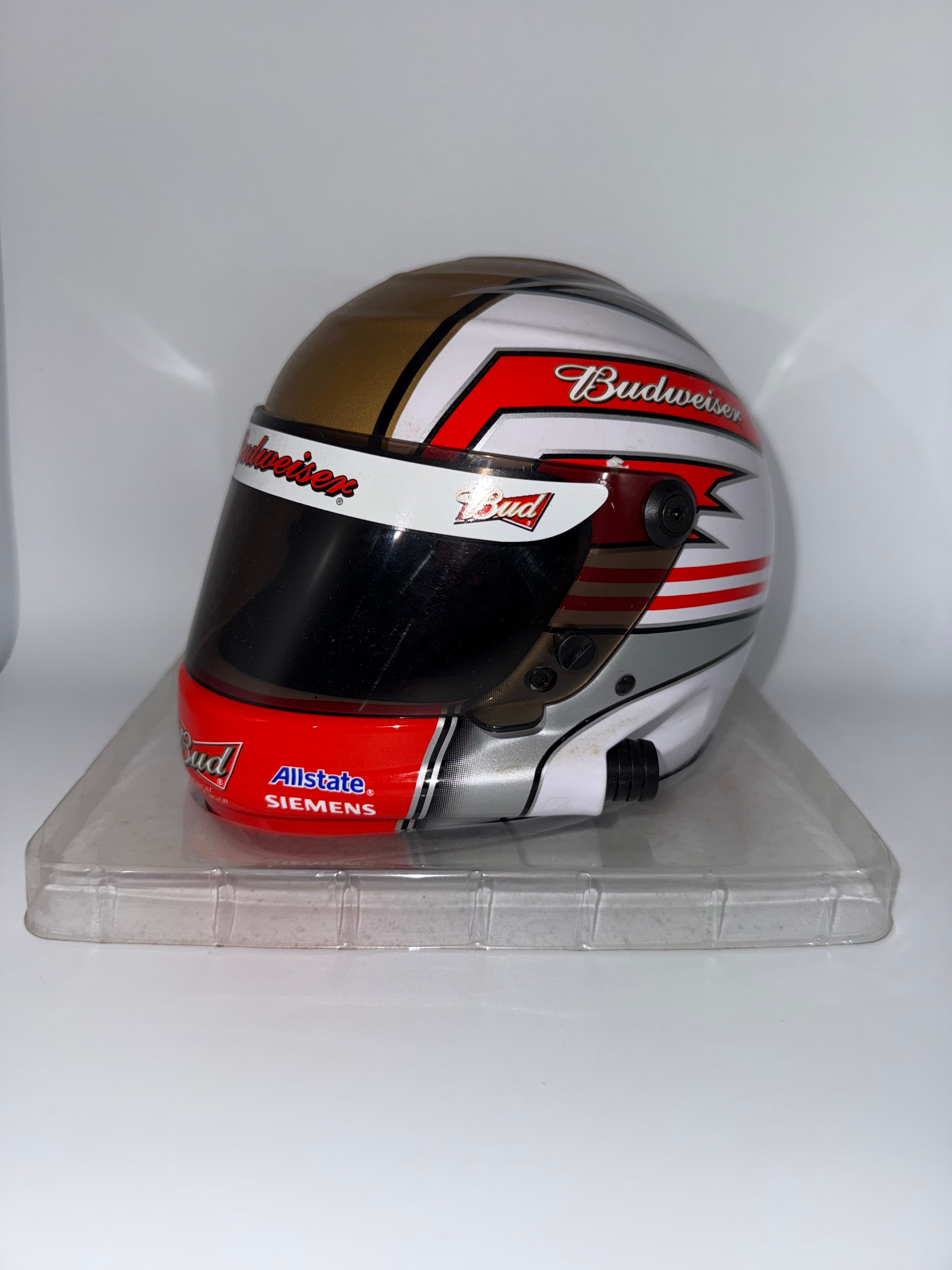 Budweiser #9 AllState Mini Helmet - Red, White, Gold