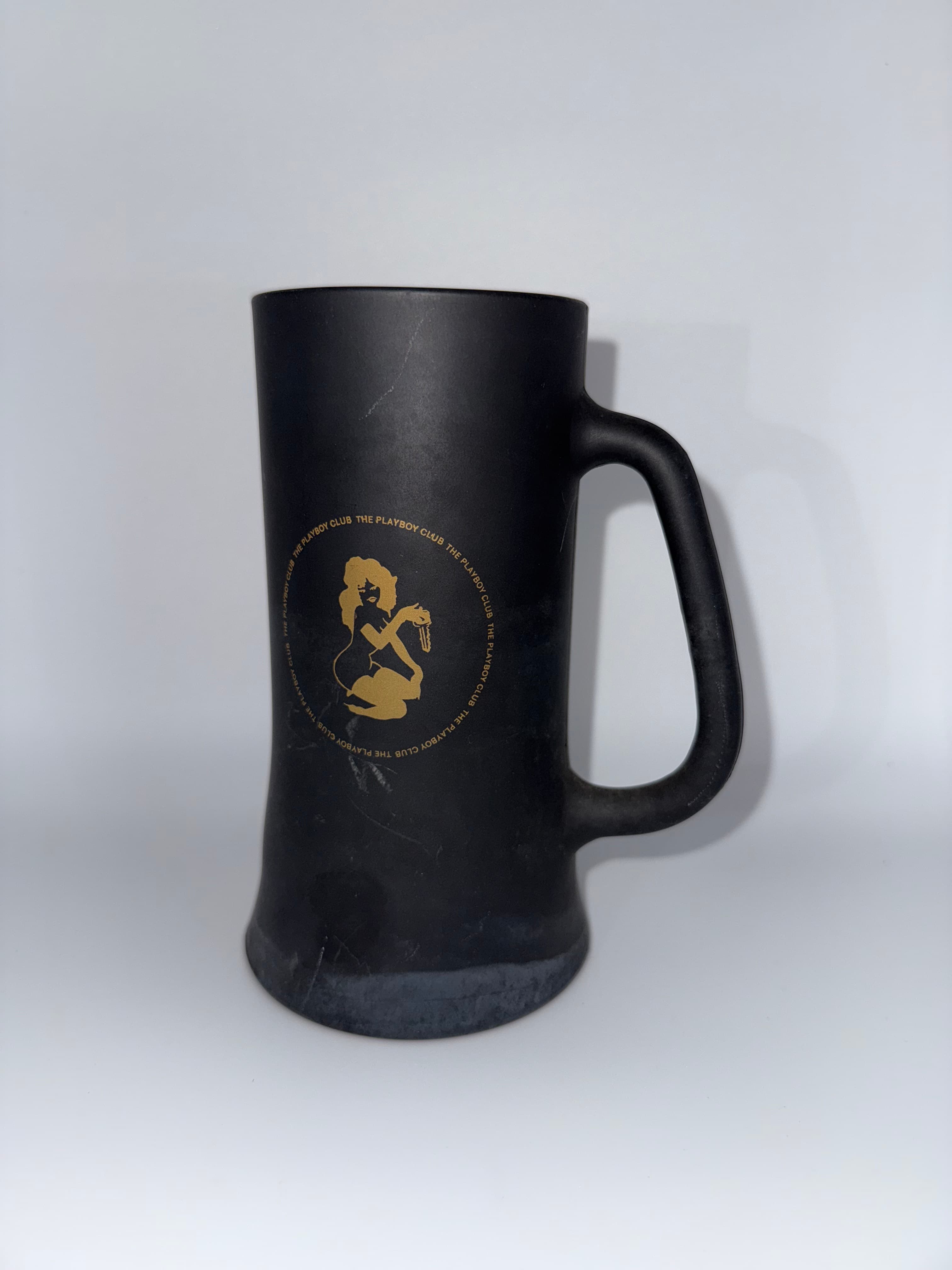 Vintage Playboy Club Black Mug with Gold Logo