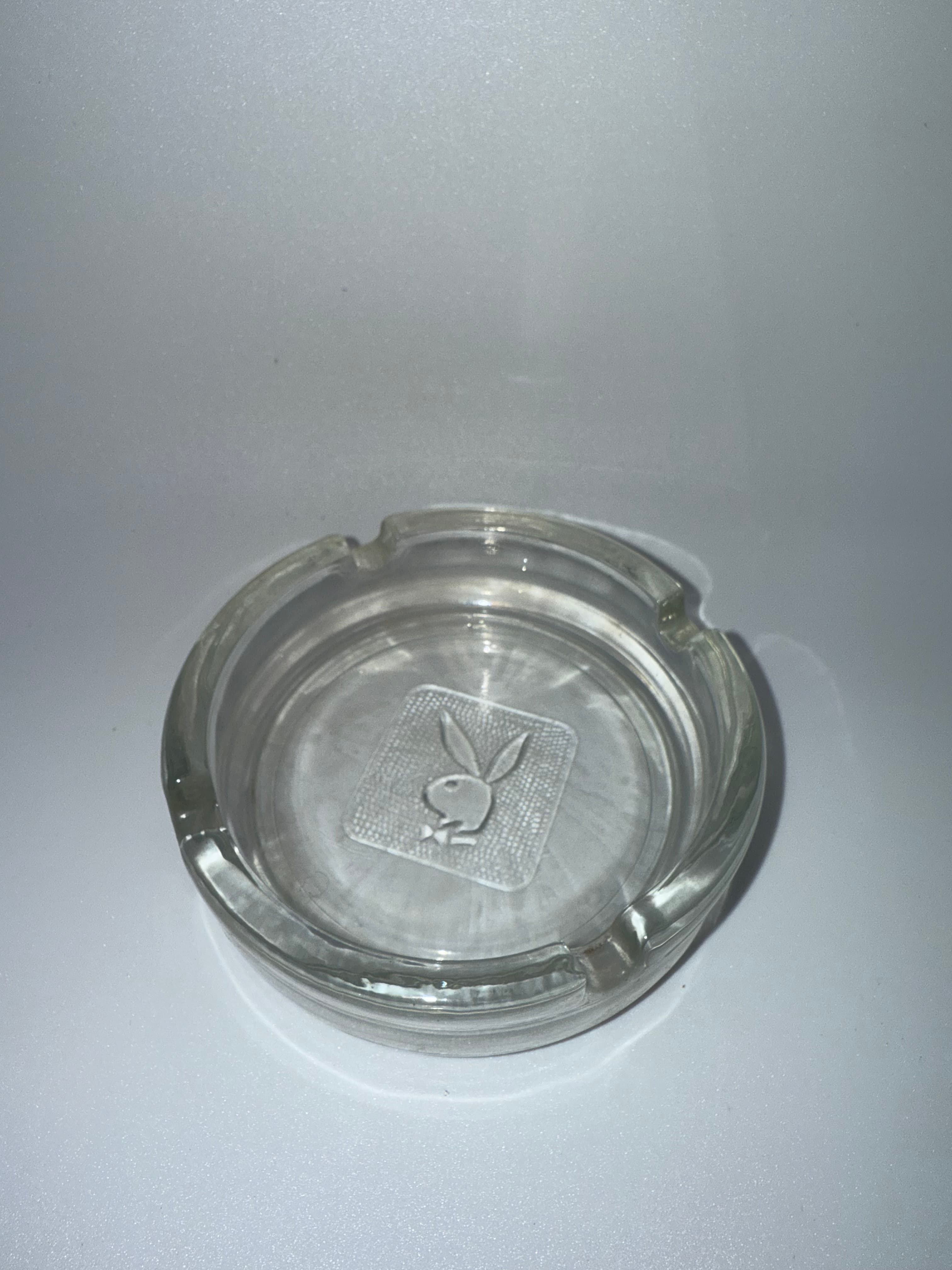 Vintage Playboy Glass Ashtray with Iconic Logo