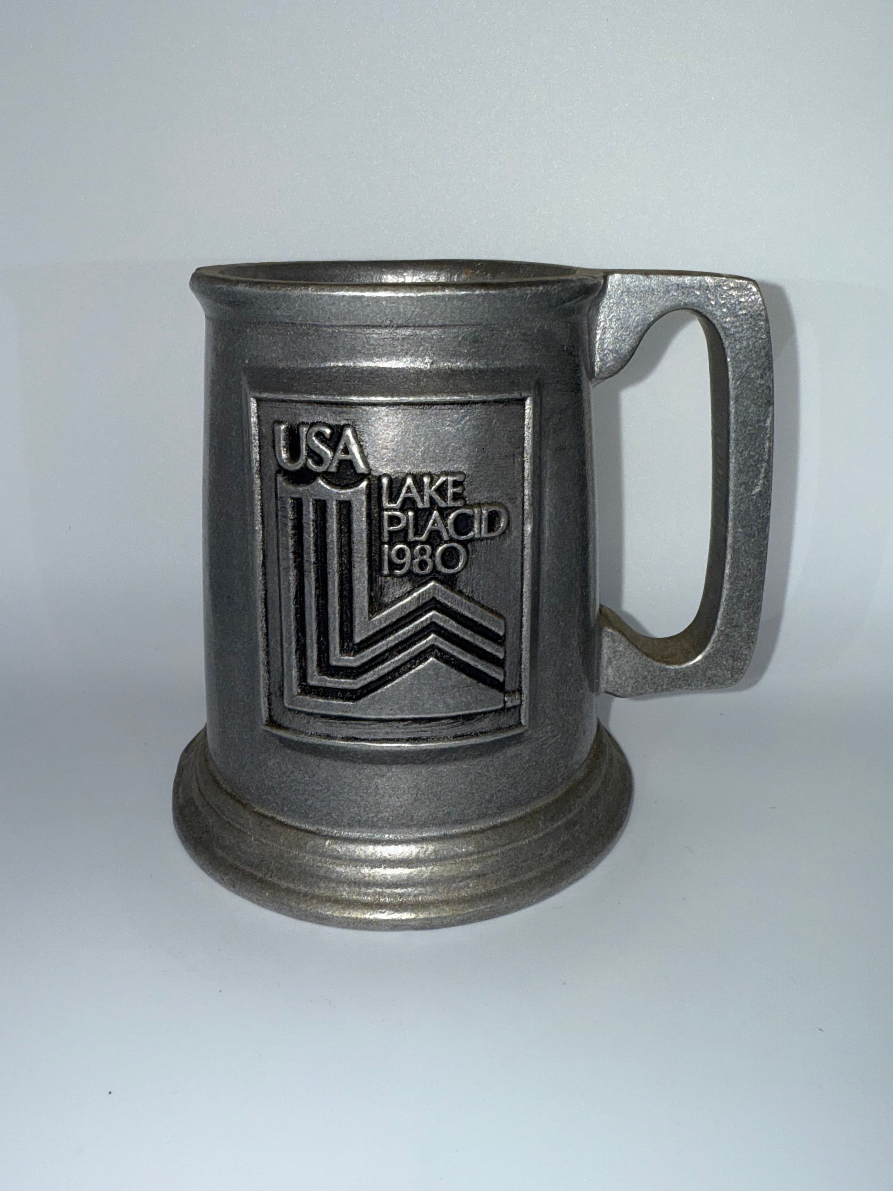 Vintage USA Lake Placid 1980 Pewter Mug - Great Condition