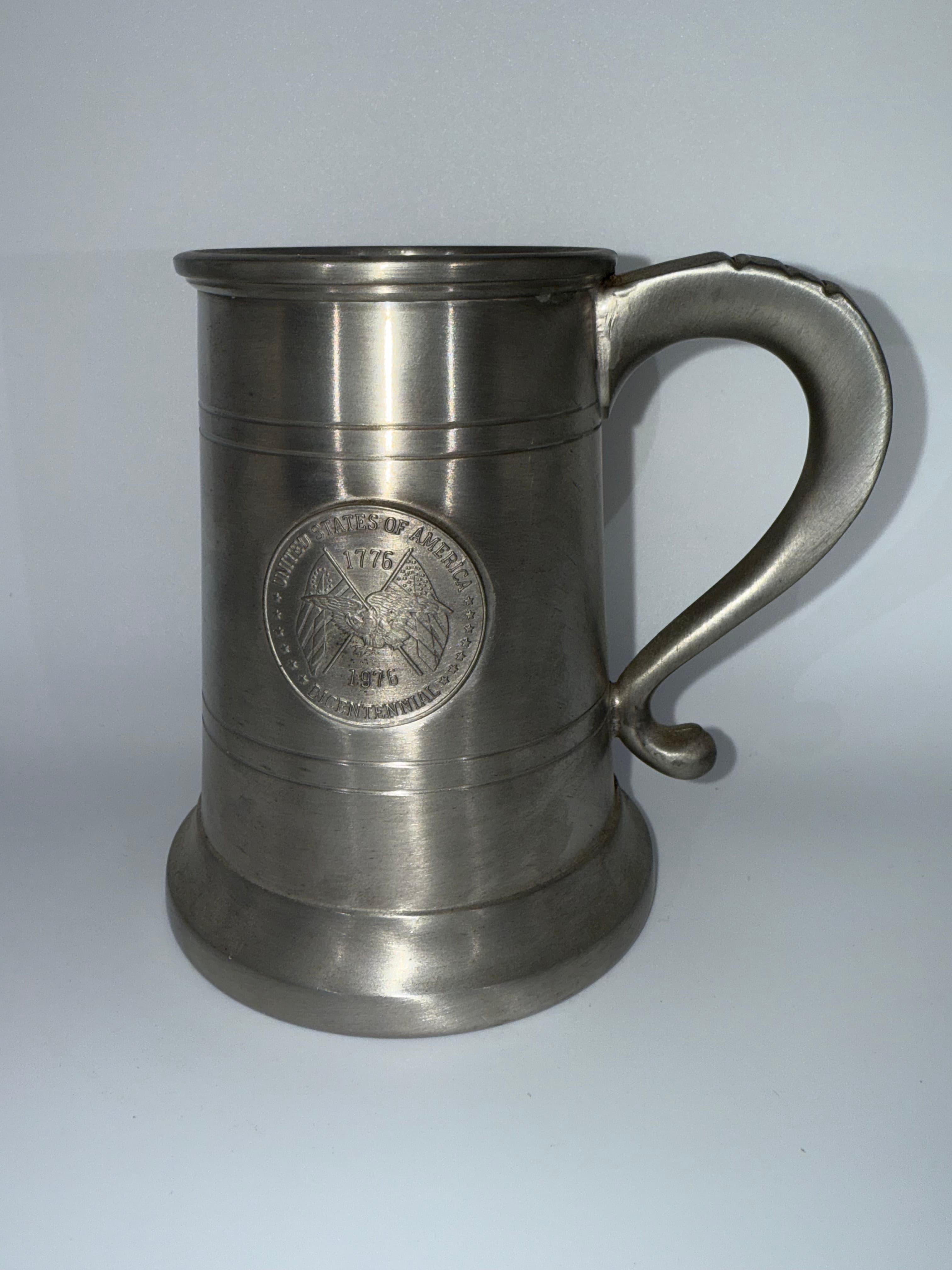 Rare 1976 US Bicentennial Pewter Mug - Great Condition