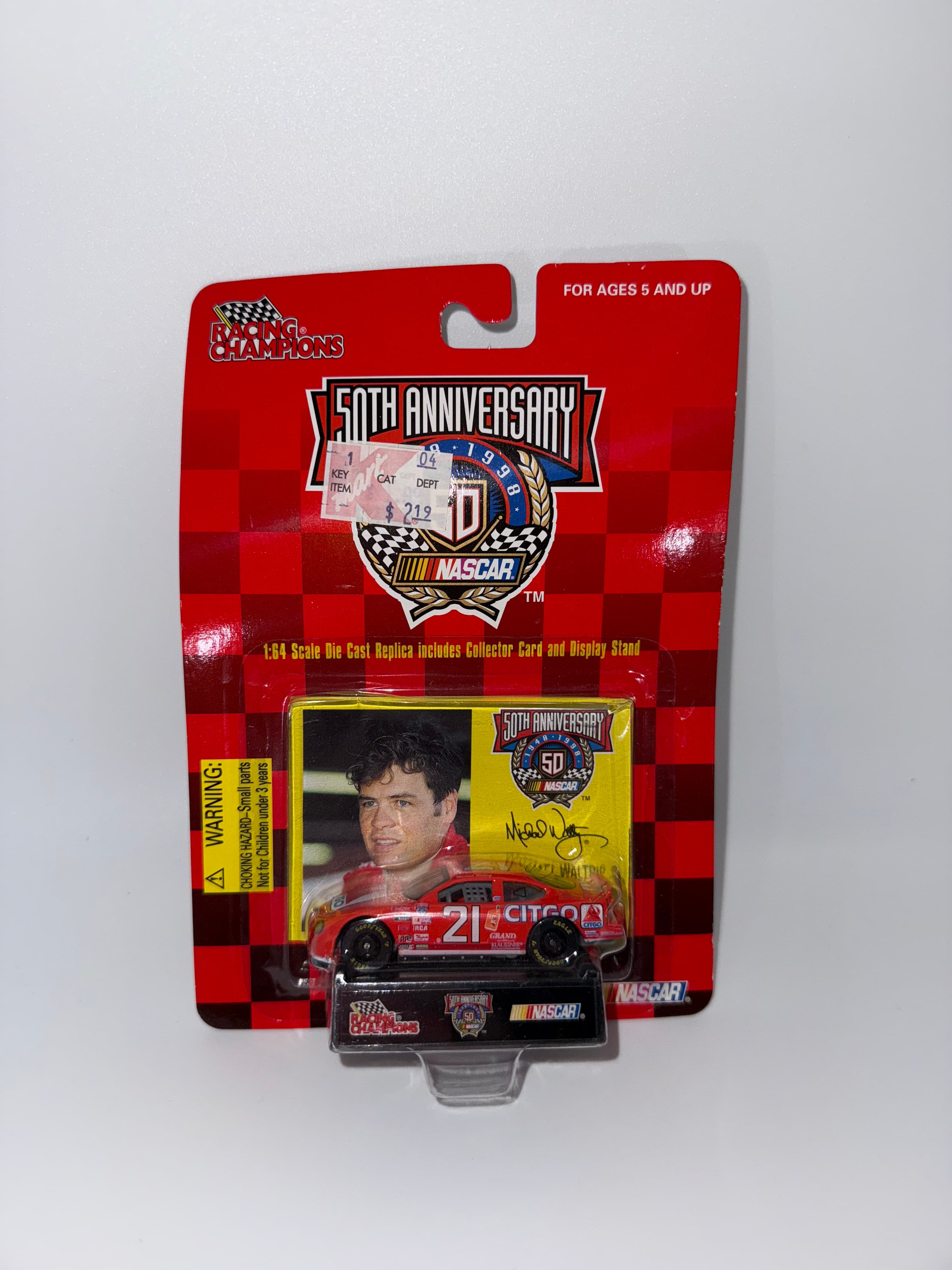 50th Anniversary NASCAR 21 Die-Cast Car with Card