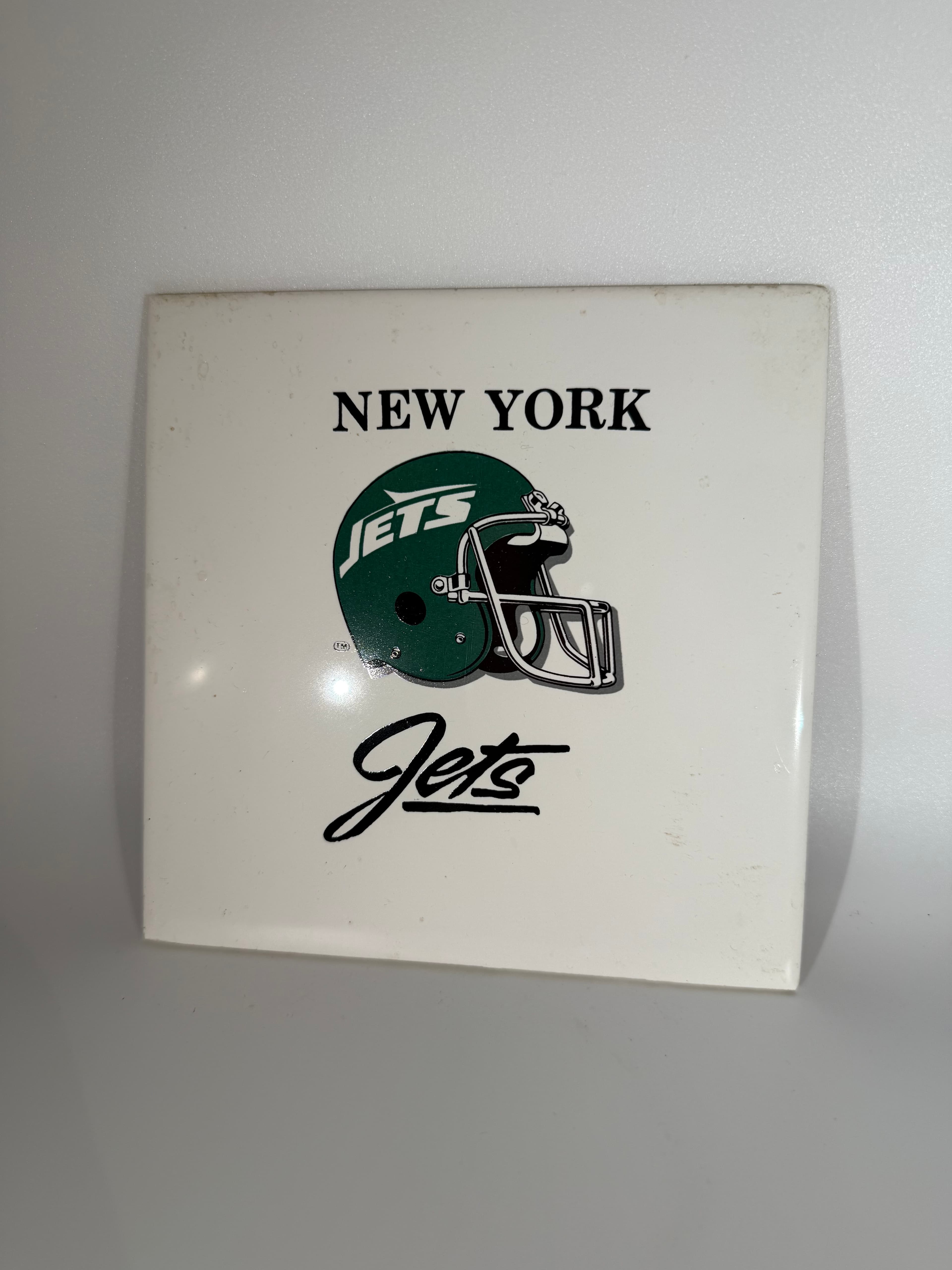 Vintage New York Jets Ceramic Tile Plate