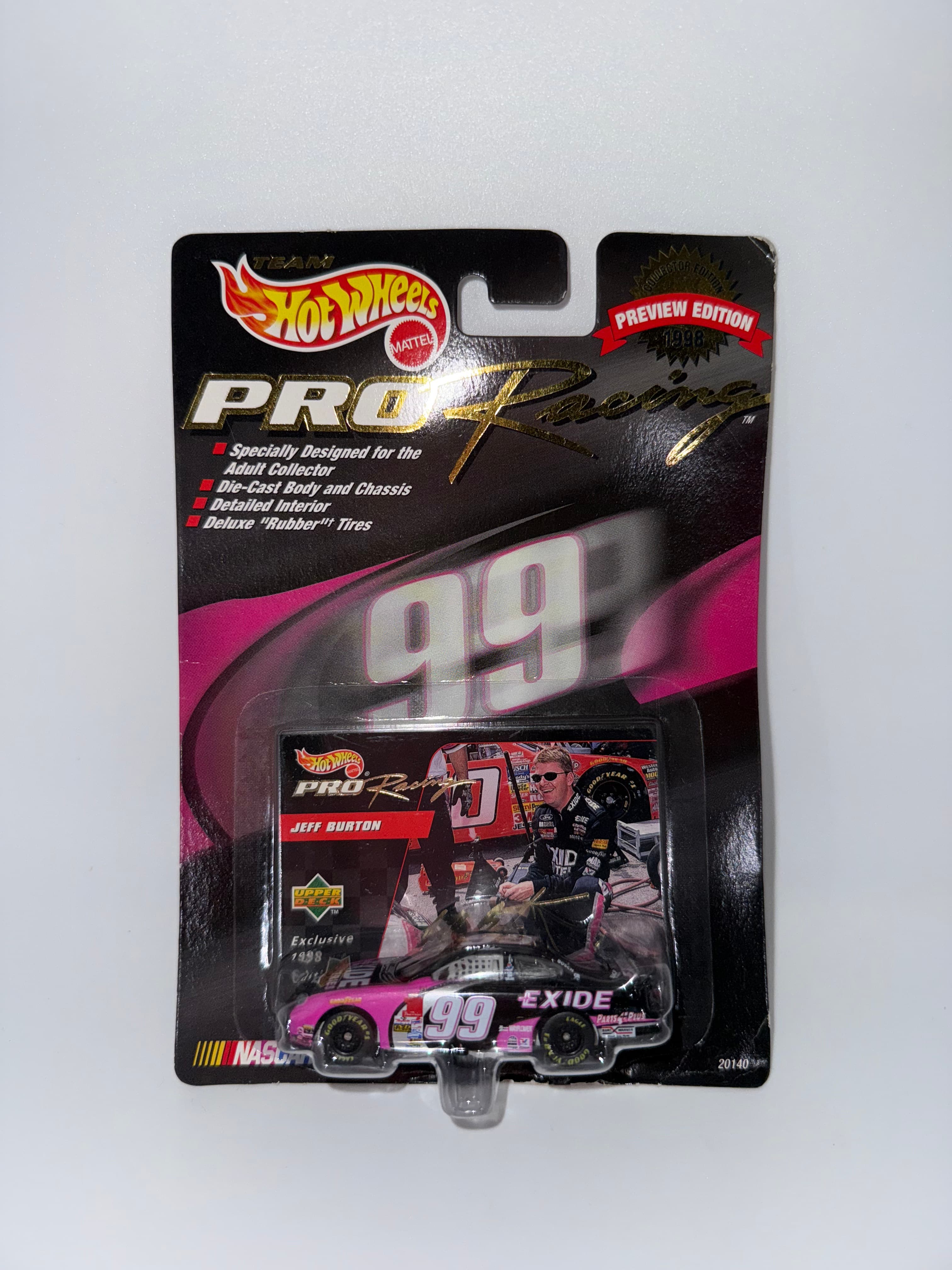 Pro Racing 99 Nascar Hot Wheels Holographic Card Mint
