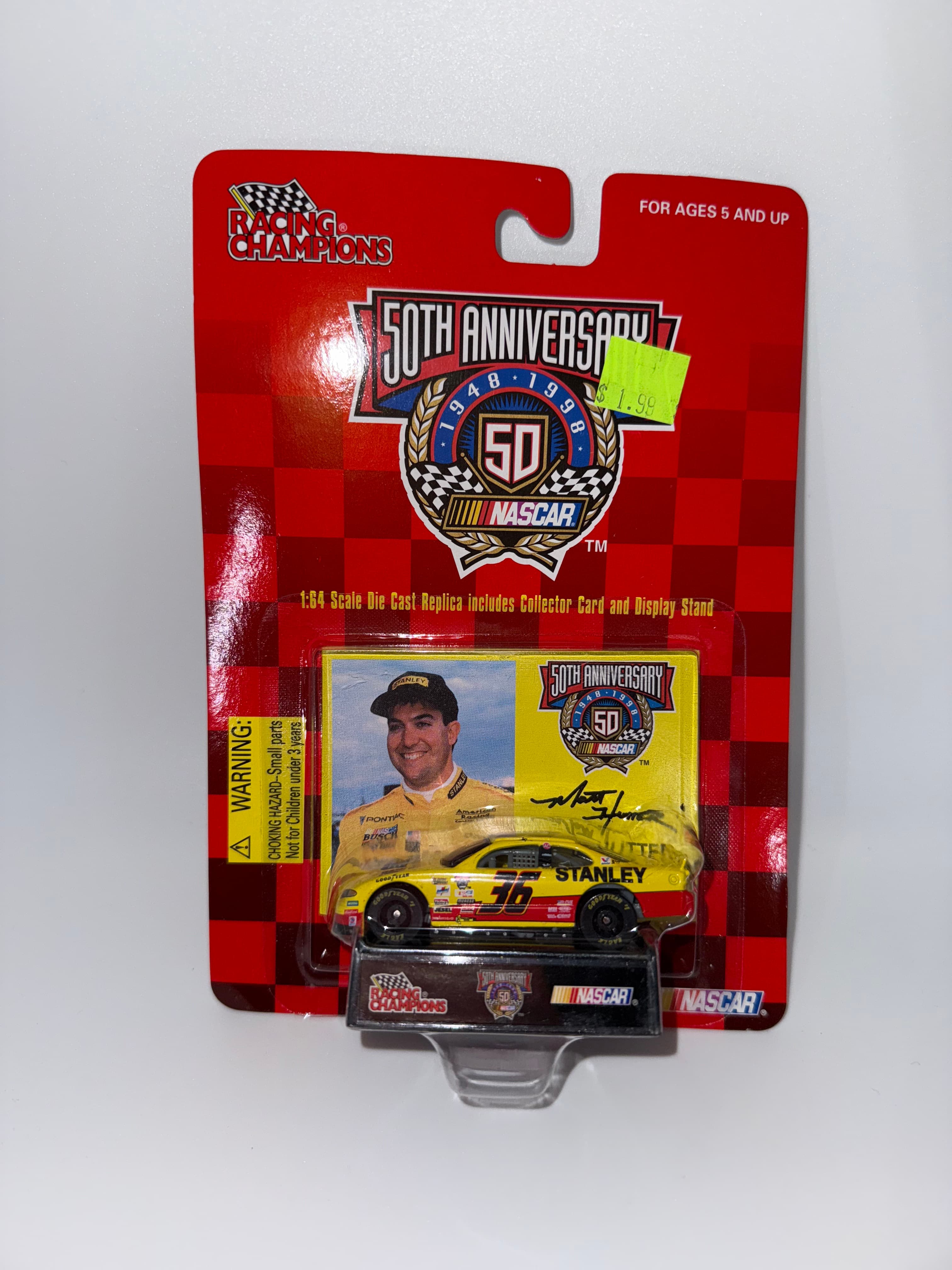 50th Anniversary NASCAR #36 Stanley Die-Cast with Card